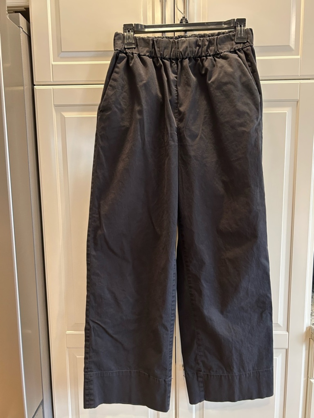 EVERLANE Easy Pant women’s Black Elastic Waist Wide-Leg Pants
